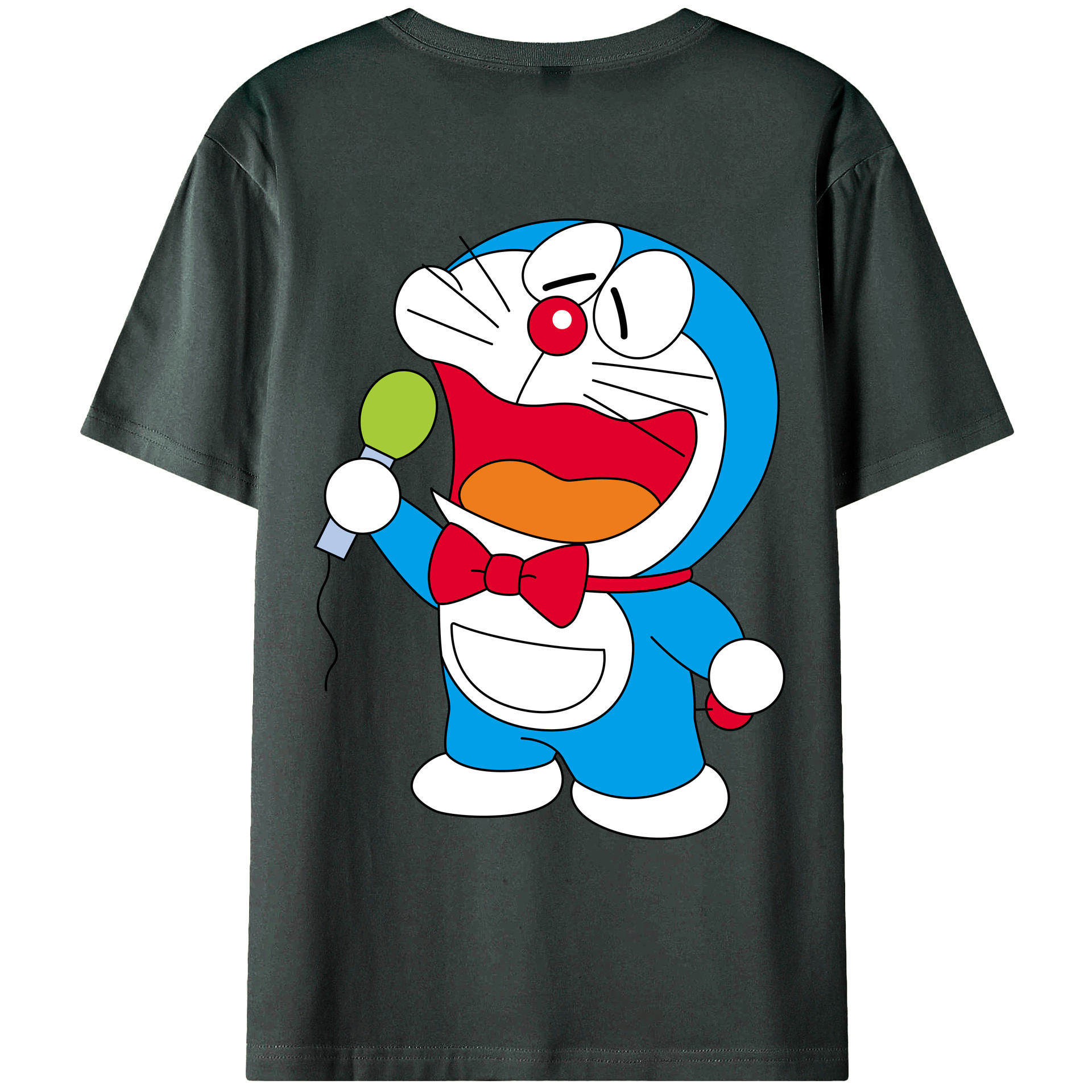 （画像用） ドラえもん Doraemon 綿100％ メンズ半袖Tシャツ（バックプリント） 通気性